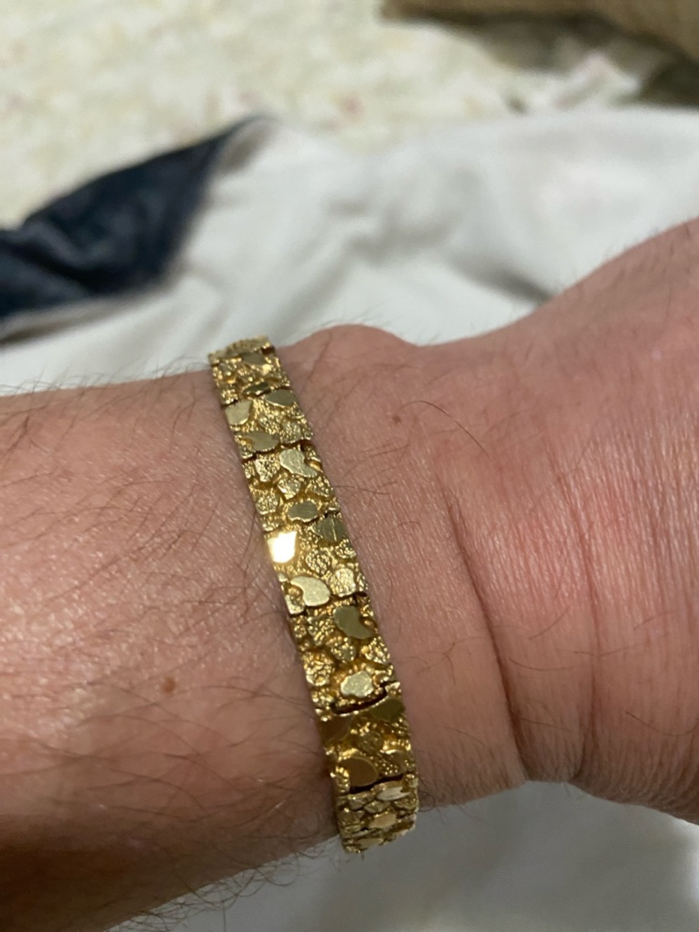 Men's 10K Gold Nugget Bracelet